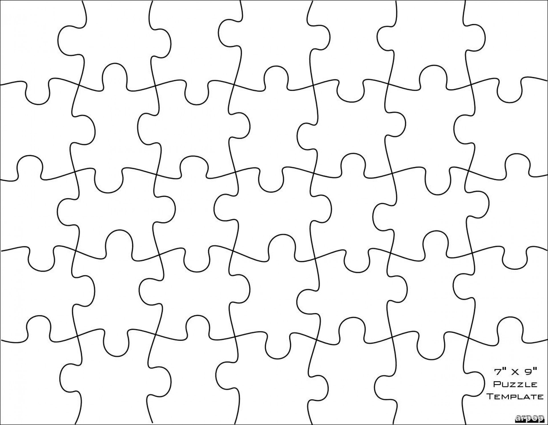 006 Jigsaw Puzzle Blank Template Twenty Pieces Simple Jig Saw - Printable Jigsaw Puzzle Maker Software