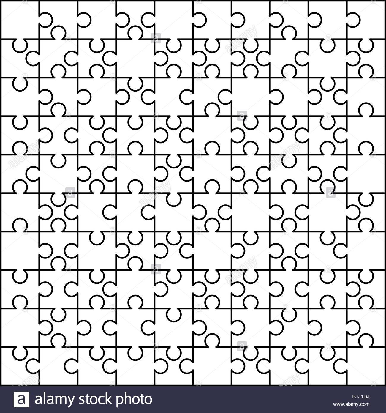 120 White Puzzles Pieces Arranged In A Rectangle Shape. Jigsaw - Print Puzzle From Photo