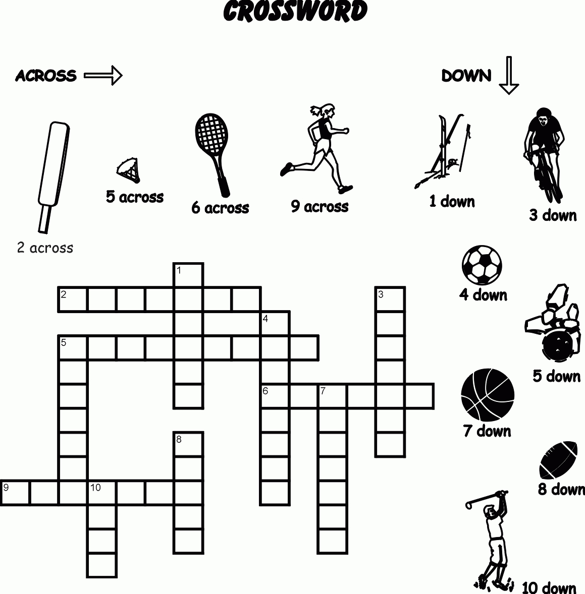 Printable Sports Crossword Puzzles With Answers Printable Crossword 