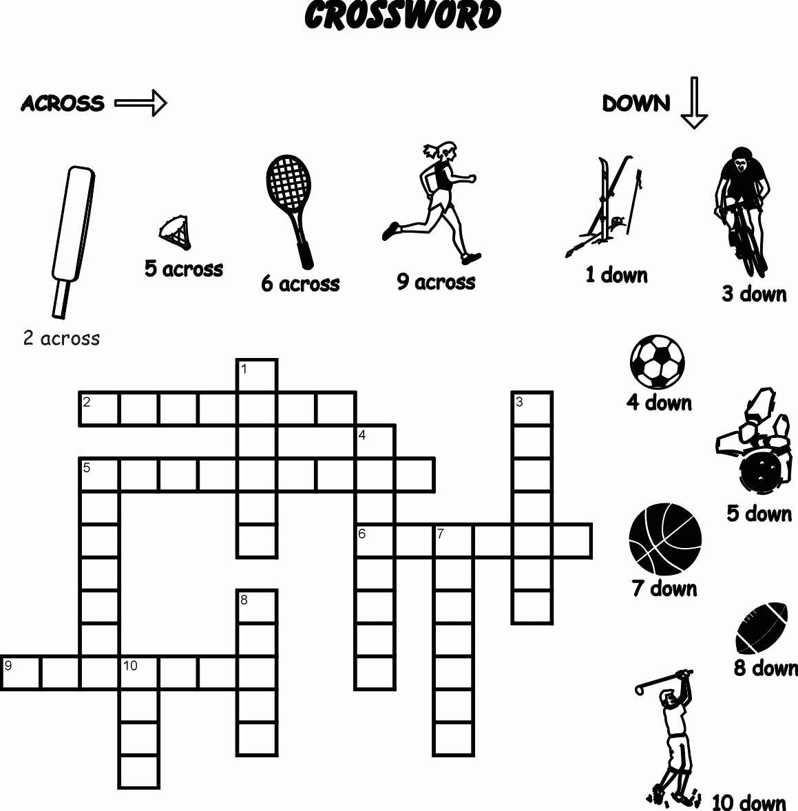 14 Sports Crossword Puzzles | Kittybabylove - Printable Sports Crossword Puzzles