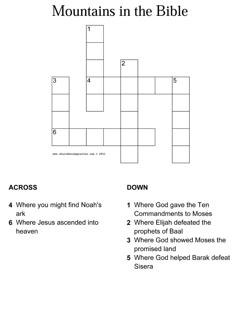 15 Fun Bible Crossword Puzzles | Kittybabylove - Printable Bible Puzzles For Adults