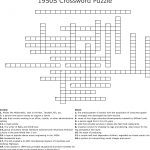 1950S Crossword Puzzle Crossword   Wordmint   1950S Crossword Puzzle Printable