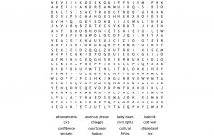 1950S Word Search - Wordmint - 1950S Crossword Puzzle Printable