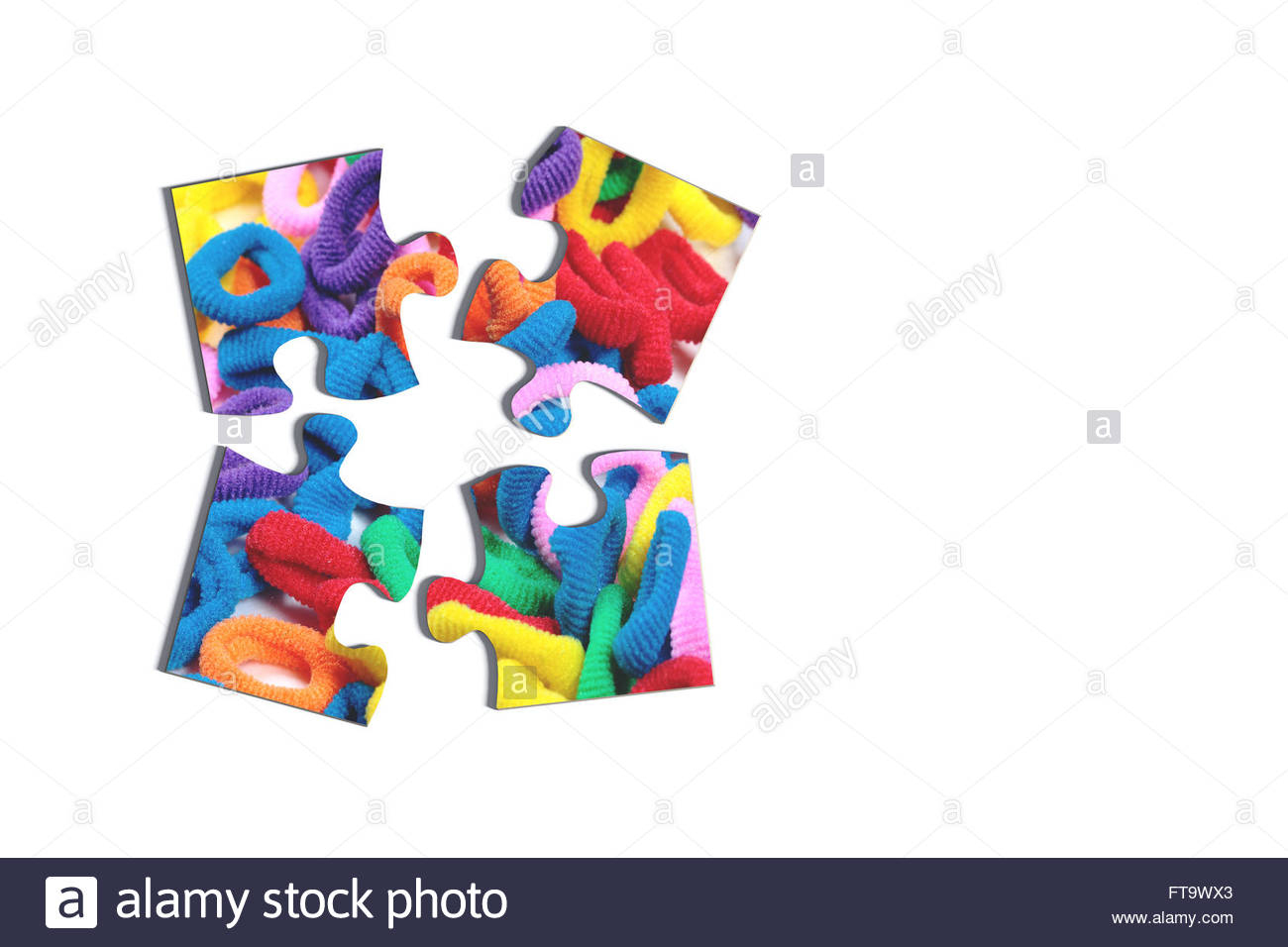 3D Rendering Of An Isolated Puzzle Pieces With Hairband Print On - Print On Puzzle