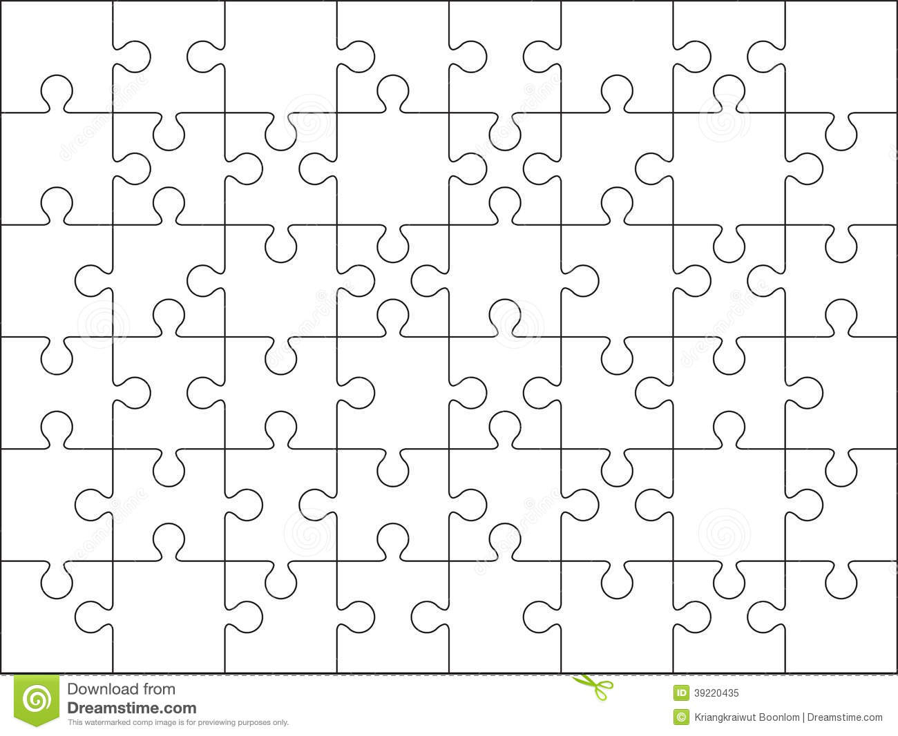 48 Jigsaw Puzzle Blank Template Stock Illustration - Illustration Of - Free Printable Jigsaw Puzzles Template