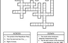 4Th Of July Black &amp; White Crossword Template - Printable Fourth Of July Crossword Puzzles