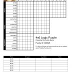 4X6 Logic Puzzle   Logic Puzzles   Play Online Or Print  Pages 1   Printable Puzzles Hints