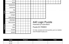 4X6 Logic Puzzle - Logic Puzzles - Play Online Or Print - Print Puzzle Online
