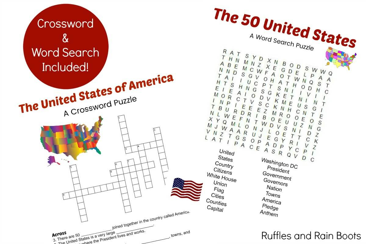 50 States Printable - Reading Comprehension, Games, And More - Printable 50 States Crossword Puzzles