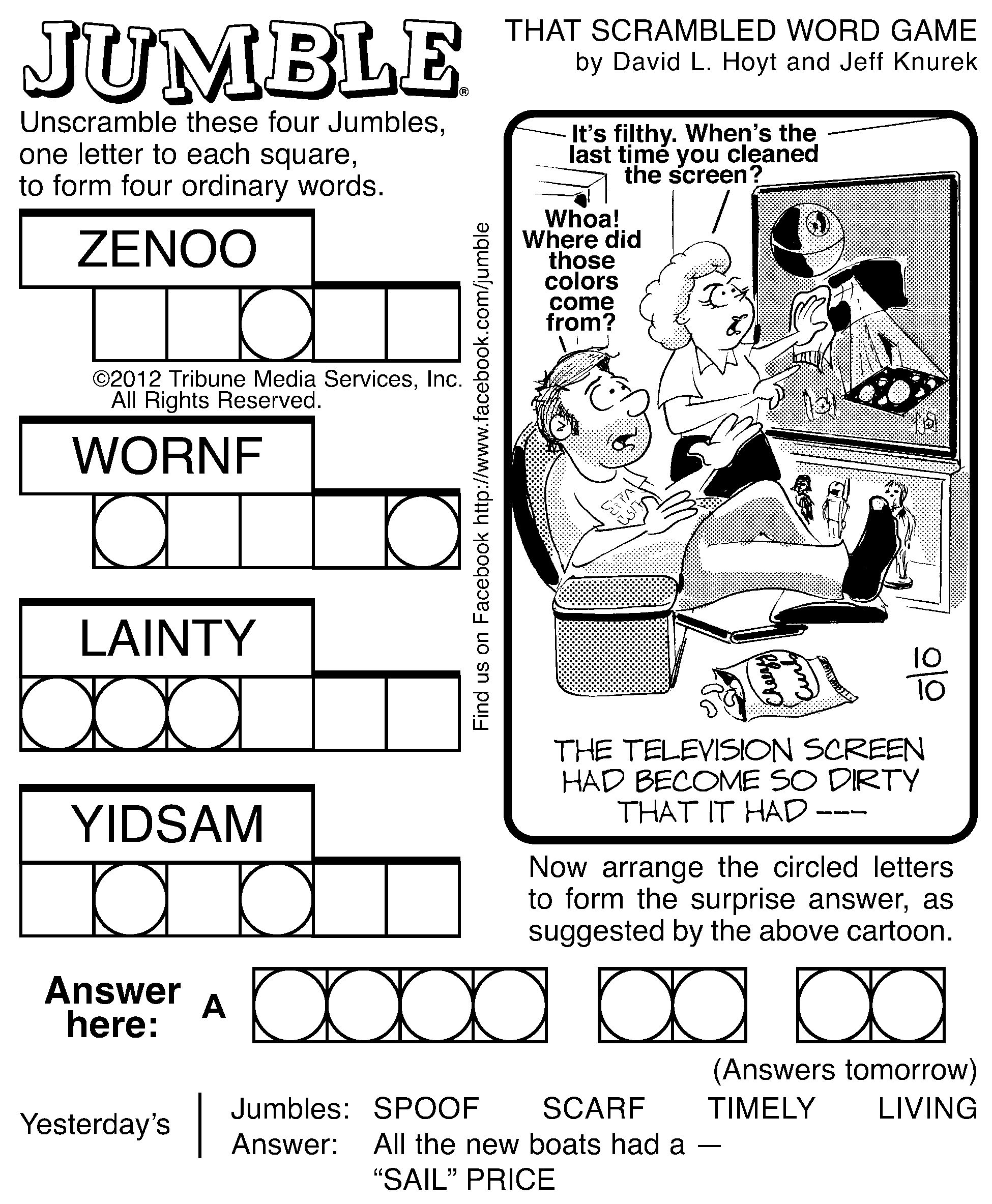 Daily Jumble Calendar 2025