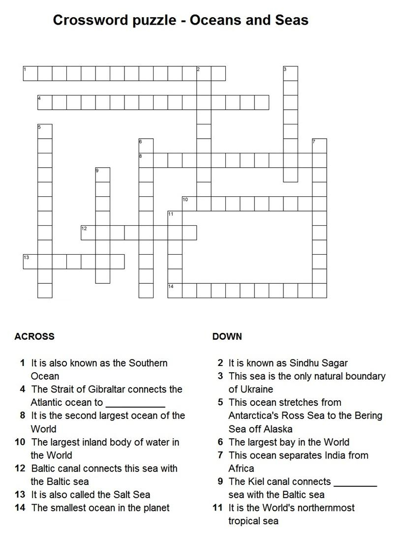 7 Best Photos Of Ocean Crossword Puzzle Printable Google - Ocean - Printable Ocean Crossword Puzzles