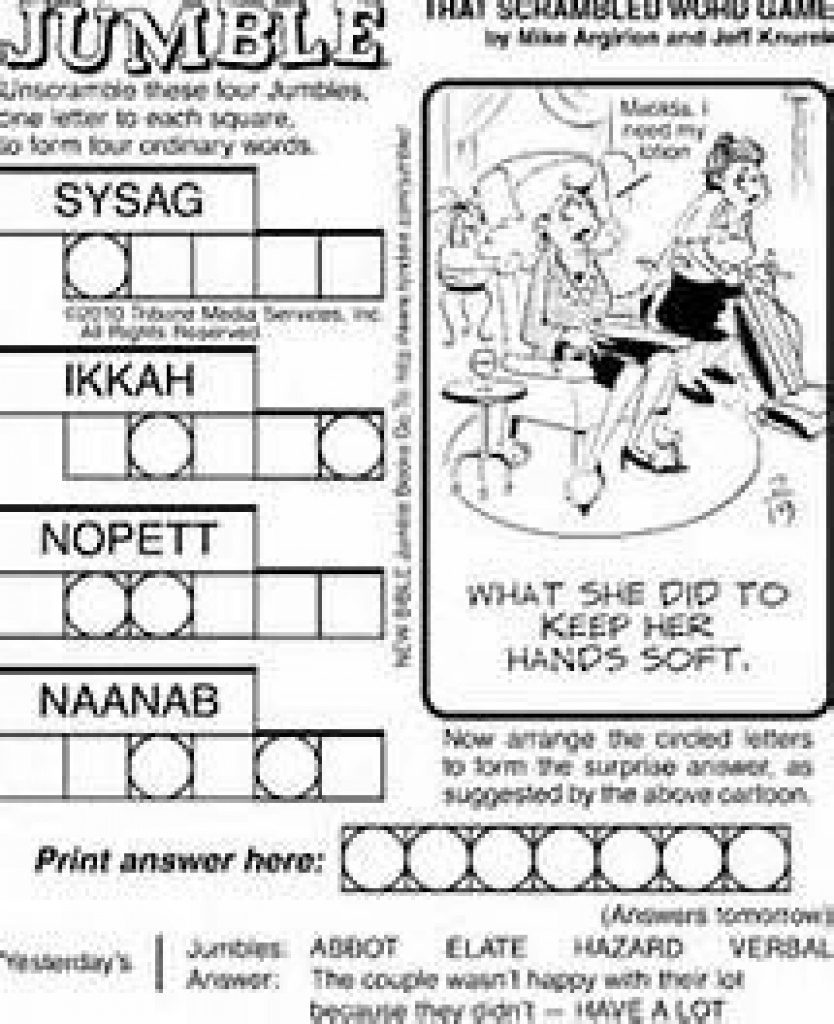 8 Best Jumble Puzzles Images On Pinterest | Crossword Puzzles, Free - Printable Jumble Puzzle