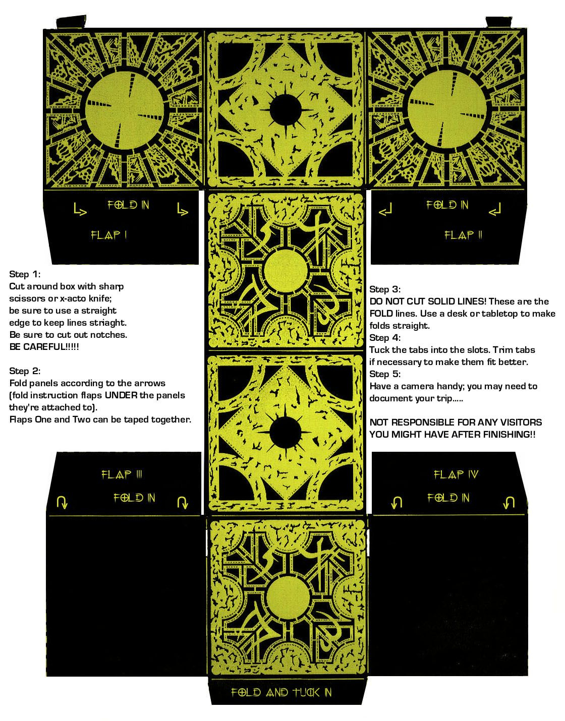 A Cut And Fold Hellrasier Puzzle Box | Hellraiser | Puzzle Box, Diy - Printable Hellraiser Puzzle Box