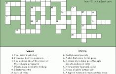 A Fun And Free Baby Shower Crossword Puzzle - Create Own Crossword Puzzles Printable