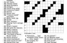 A Literary Crossword Puzzle From Thriller Author Christopher J - Literature Crossword Puzzles Printable