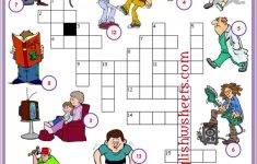 Action Verbs Esl Printable Crossword Puzzle Worksheets For Kids - Crossword Puzzle Verbs Printable