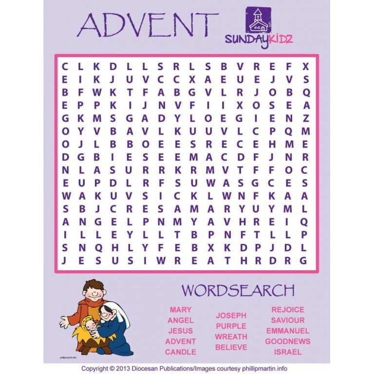 Advent Word Search Answer Key