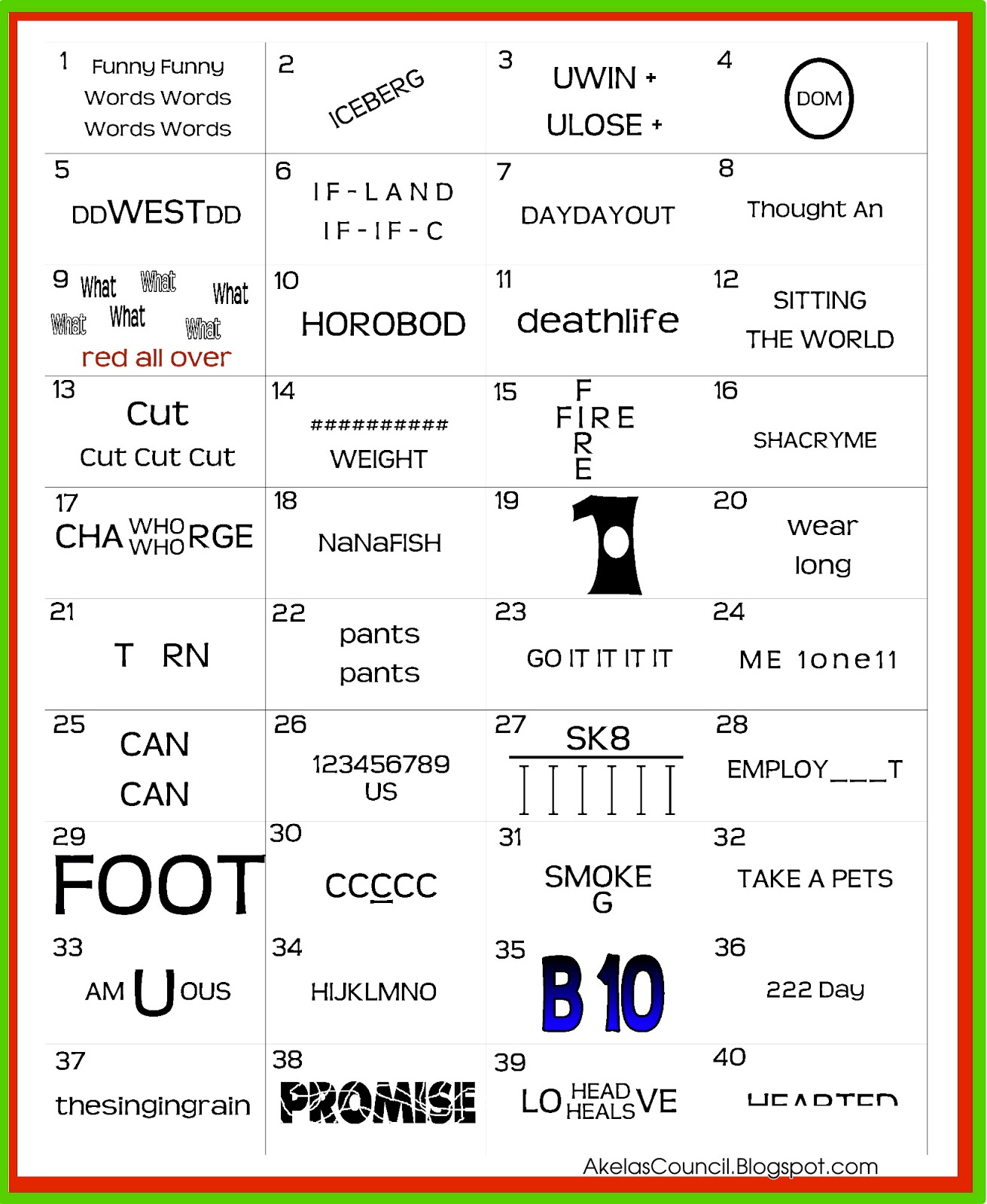 Akela&amp;#039;s Council Cub Scout Leader Training: Printable Rebus Word - Printable Puzzle Games Pdf