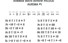 Algebra: Math Worksheet Puzzles For High School Ideas Fun Algebra - Printable Maths Puzzles Ks2