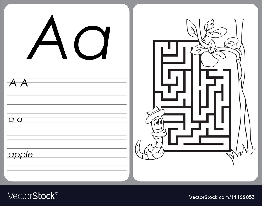 Alphabet A-Z - Puzzle Worksheet - Coloring Book Vector Image - Worksheet On Puzzle