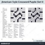 Americanstyle Crossword Puzzle 15 X 15 Stock Vector (Royalty Free   15 X 15 Printable Crosswords