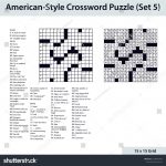 Americanstyle Crossword Puzzle 15 X 15 Stock Vector (Royalty Free   15X15 Printable Crossword Puzzles