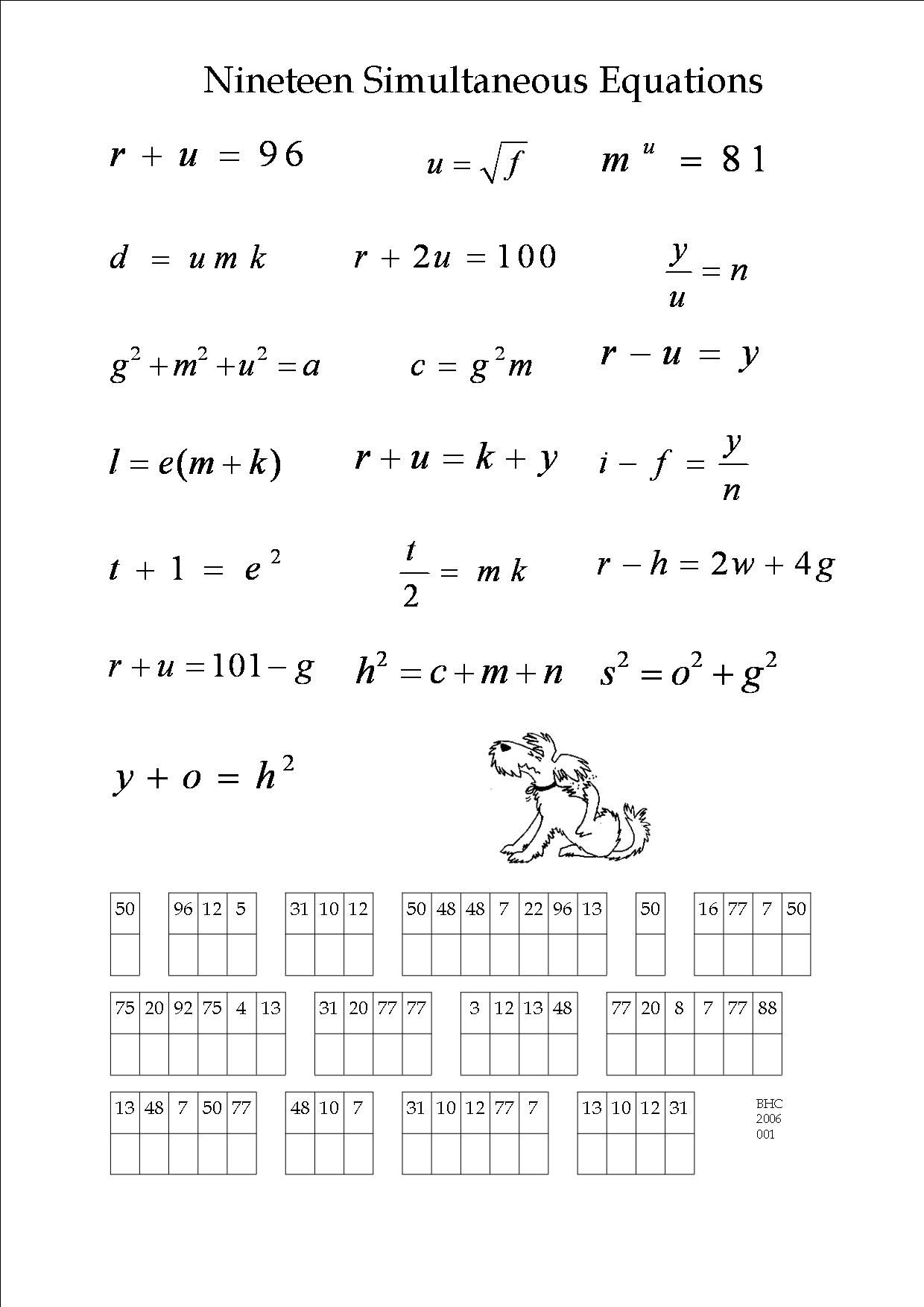 An Algebra Puzzle. | Maths Worksheets | Math Worksheets, Algebra, Math - Printable Algebra Puzzles