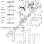 Animals In The Zoo   Esl Worksheetmrs Teach   Zoo Crossword Puzzle Printable