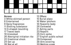 At Any Time Crossword - Jacqueline E Mathews Printable Crossword Puzzles