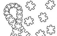 Autism Puzzle Piece Ribbon Coloring Page | Etsy - Printable Puzzle Piece Autism