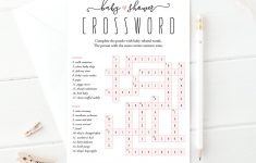 Baby Shower Crossword Puzzle Baby Shower Games Printable | Etsy - Printable Baby Shower Crossword Puzzle