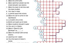 Back To School Crossword Worksheet - Free Esl Printable Worksheets - High School English Crossword Puzzles Printable