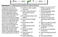 Balancing Act (Saturday Puzzle, March 25) - Wsj Puzzles - Wsj - Wall Street Journal Crossword Puzzle Printable