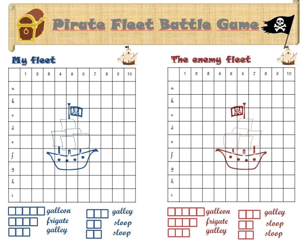 Battleship Printable Game - The Pirate Version! | ***tips &amp;amp; Tricks - Printable Battleship Puzzles