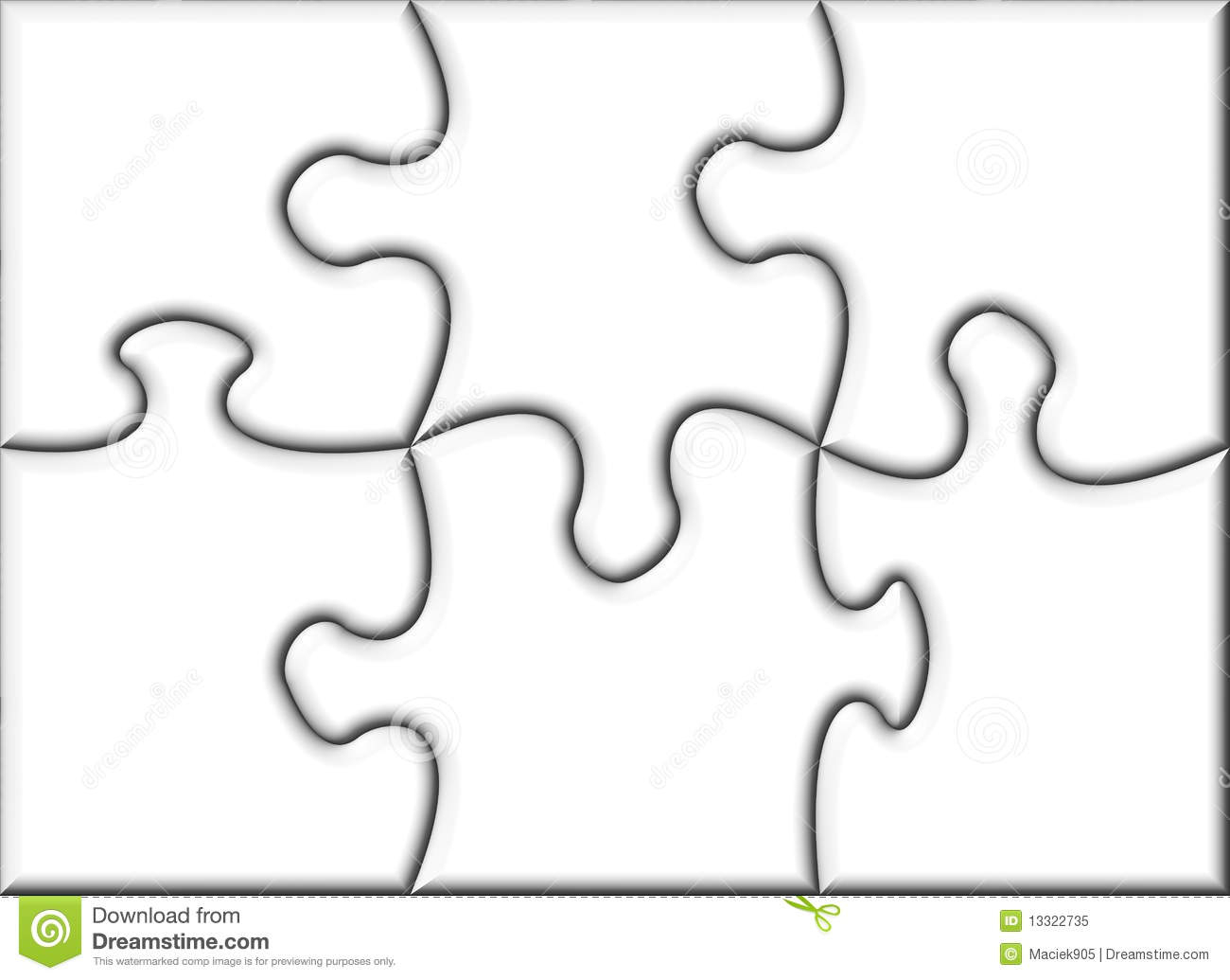 Beautiful Blank Transparent Jigsaw Puzzle Stock Illustration - 7 Piece Printable Puzzle