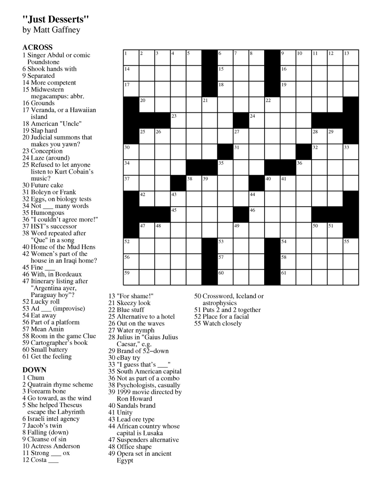 Beautiful Easy Printable Crossword Puzzles | Www.pantry-Magic - Free - Free Large Print Crossword Puzzles Online