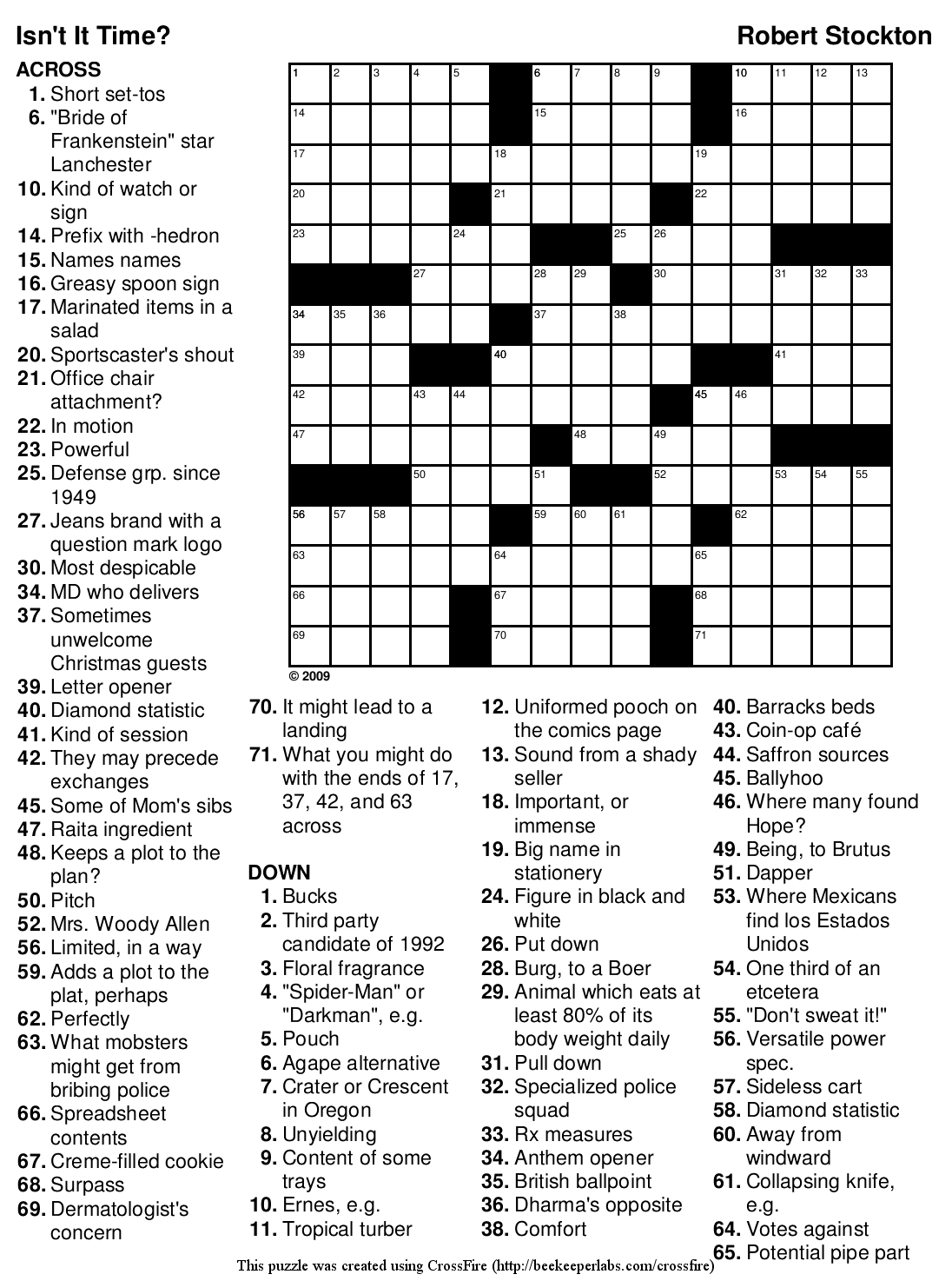 Beekeeper Crosswords - Pop Culture Crossword Puzzles Printable
