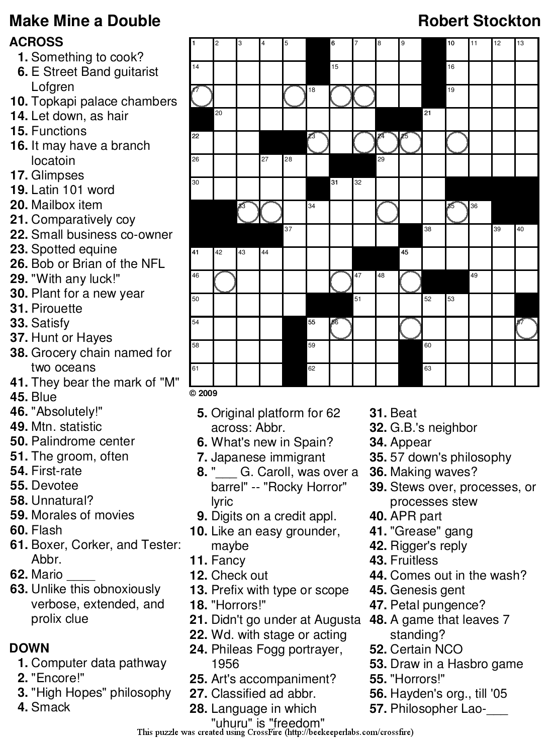 Beekeeper Crosswords - Printable Crossword Difficult