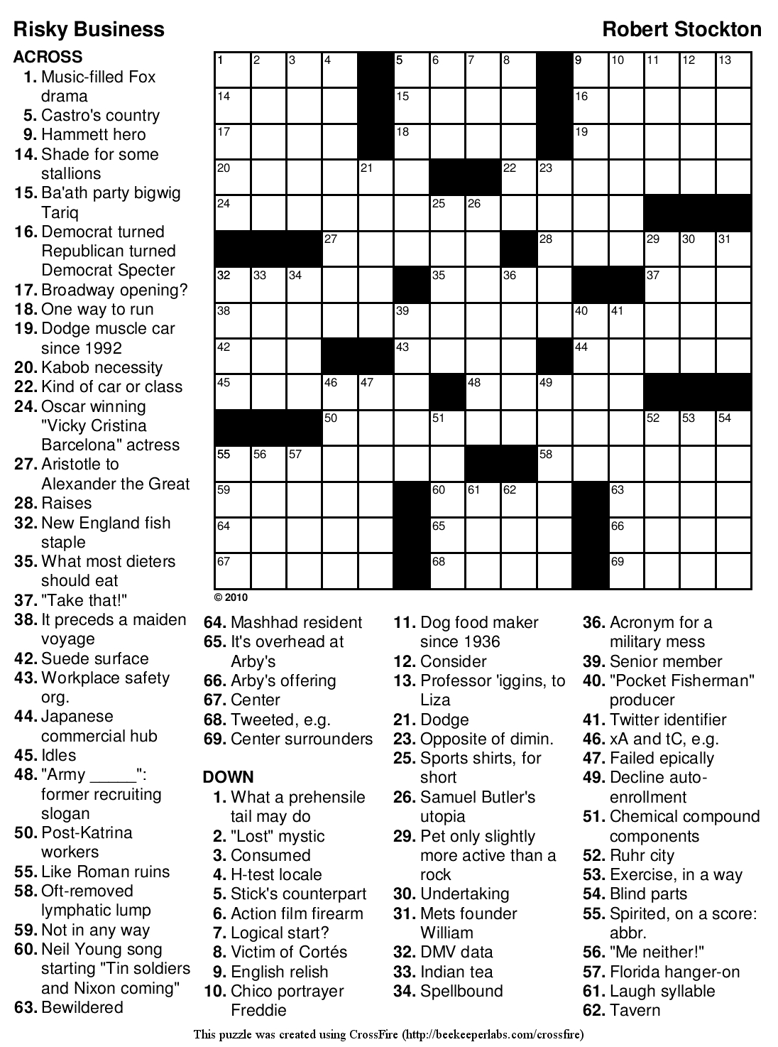 Beekeeper Crosswords - Printable Crossword Puzzle With Answers