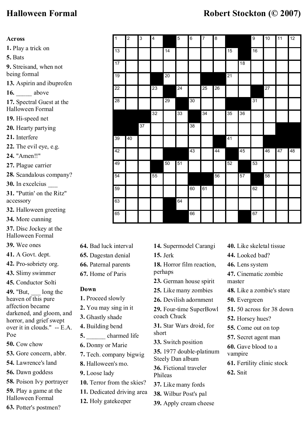 Beekeeper Crosswords - Printable Crossword Puzzles And Solutions