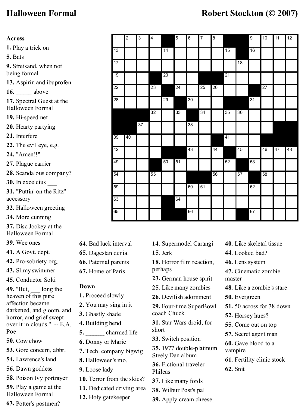 Beekeeper Crosswords - Printable Crossword Puzzles Medium Difficulty