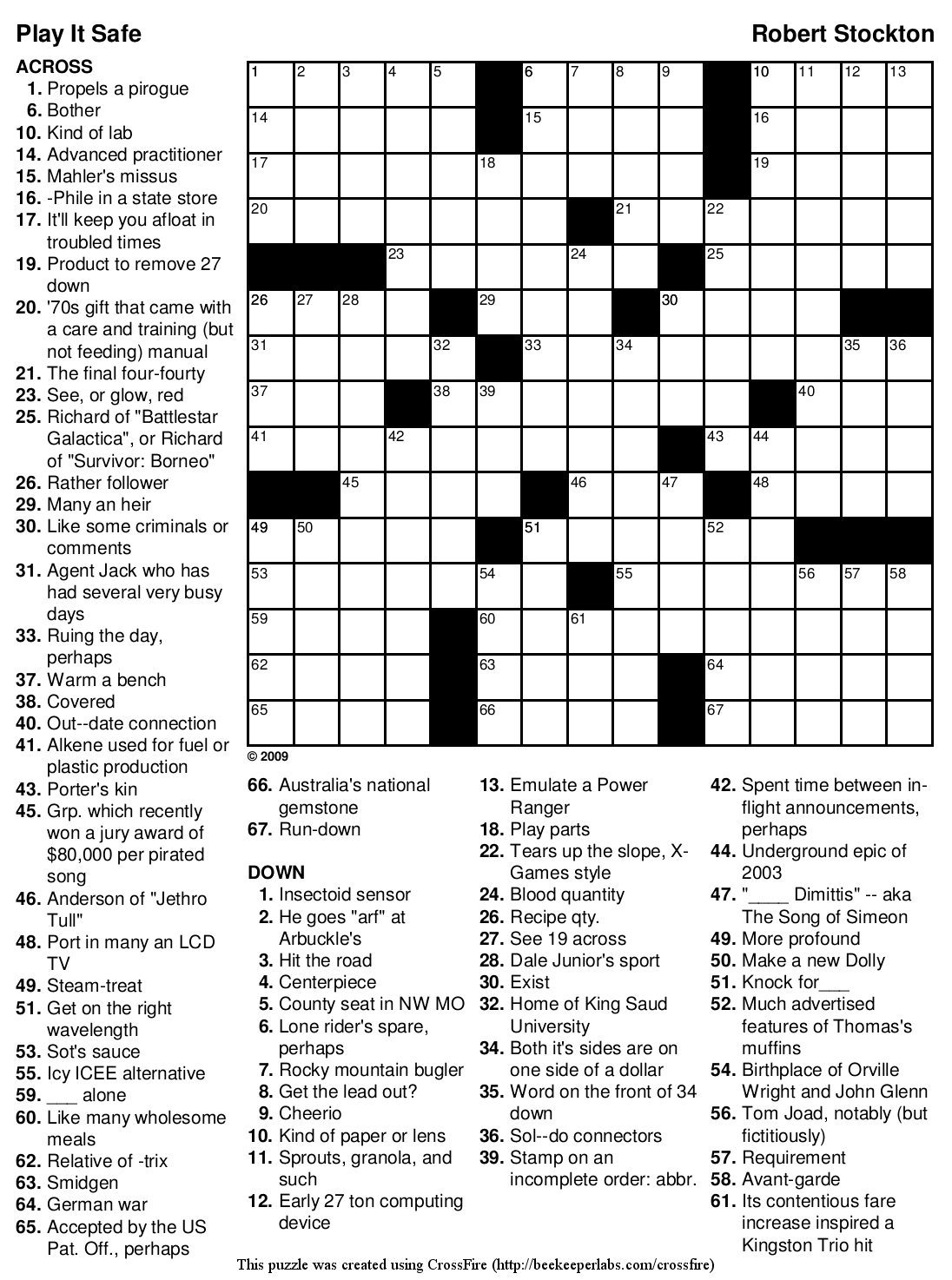 free daily crossword puzzles