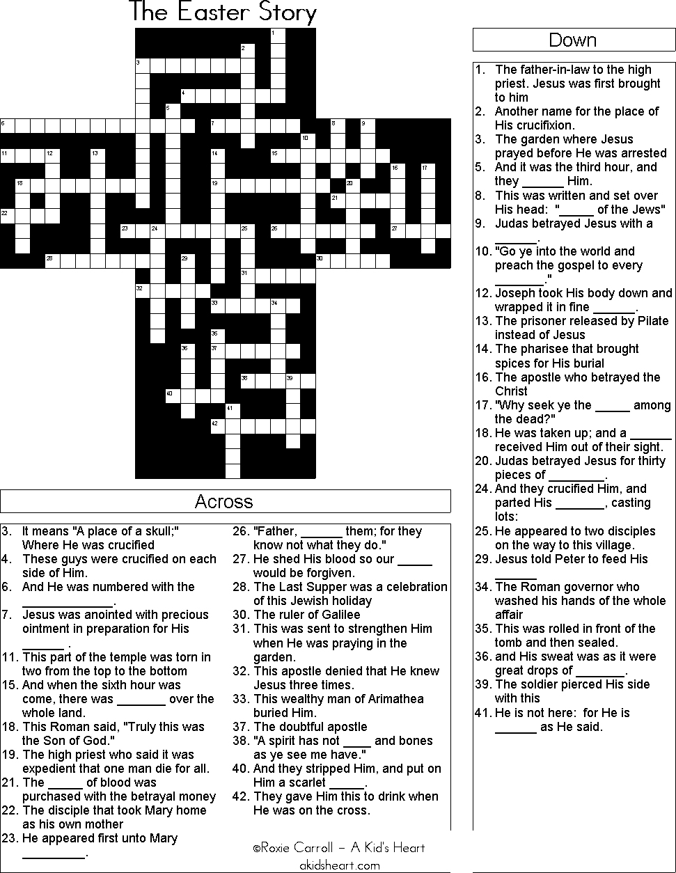 Bible Crossword Puzzles Printable With Answers (90+ Images In - Printable Bible Crossword
