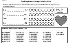 Binary Code For Kids Worksheet- Spelling Love - Jdaniel4S Mom - Printable Binary Puzzle