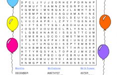 Birthday Word Search | Kiddo Shelter | Educative Puzzle For Kids - Printable Birthday Crossword Puzzles