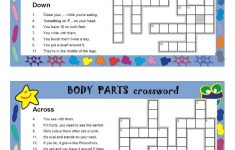 Body Parts Crosswords Worksheet - Free Esl Printable Worksheets Made - Free Printable Crossword Puzzles Body Parts