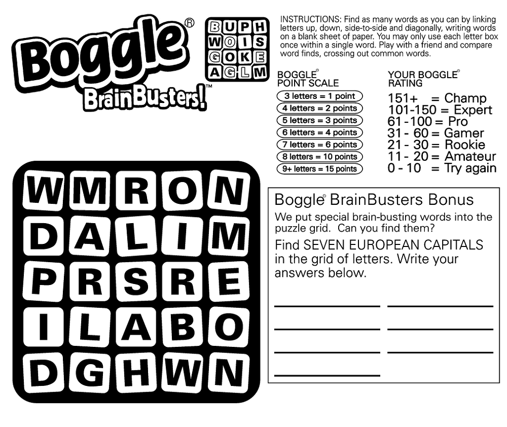 Boggle Word Game Free | K5 Worksheets | Educative Puzzle For Kids - Printable Boggle Puzzles