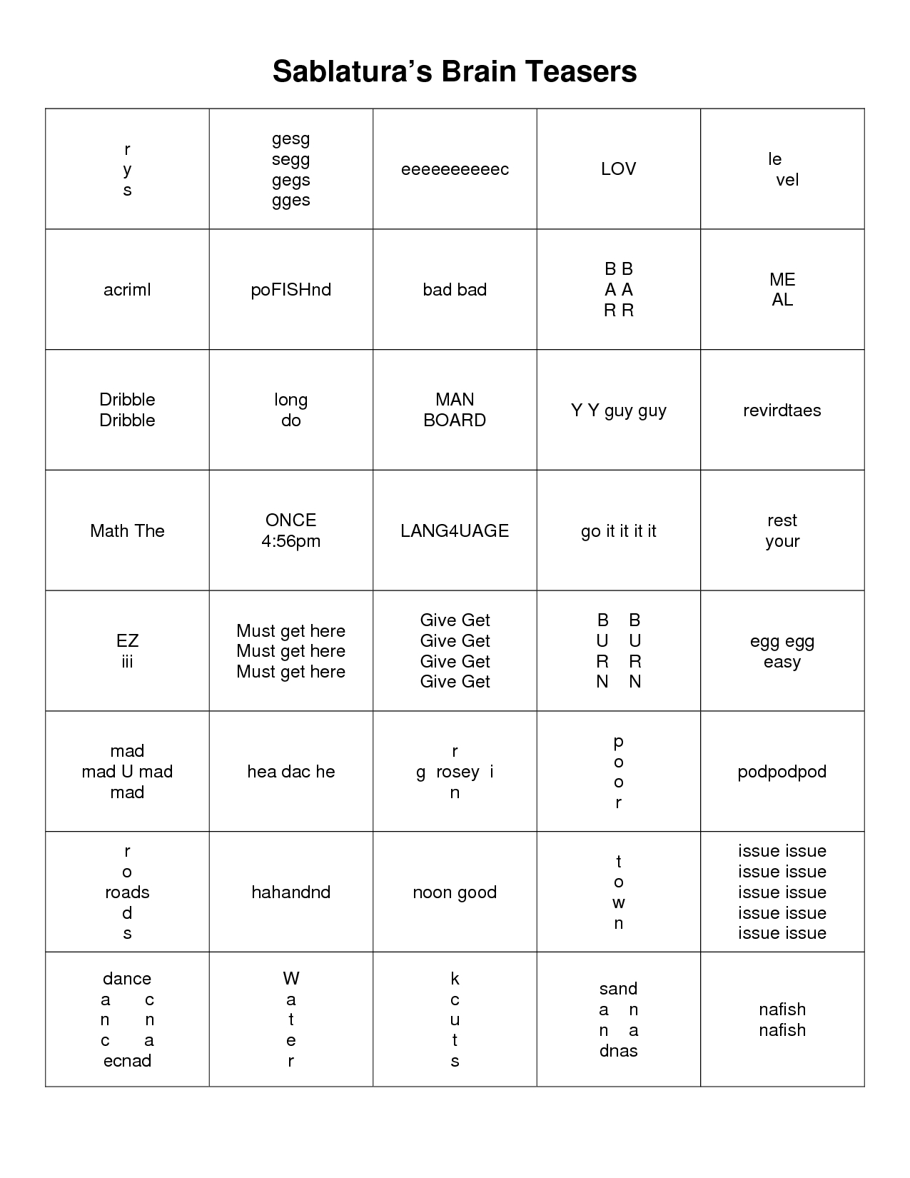 Printable Brain Puzzles For Senior Citizens Printable Crossword Puzzles