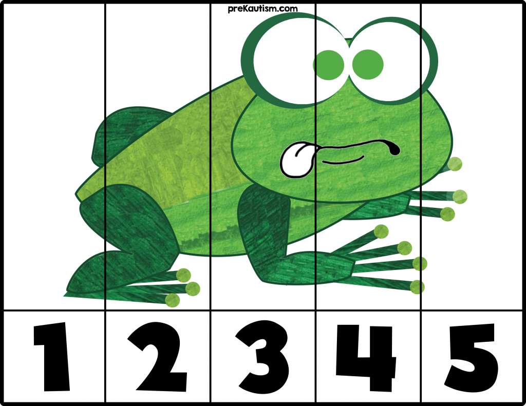 Brown Bear Puzzles - Prekautism - Printable Frog Puzzle