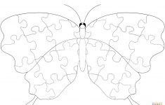 Butterfly With Jigsaw Puzzle Pattern Coloring Page | Free Printable - Printable Puzzle Coloring Pages